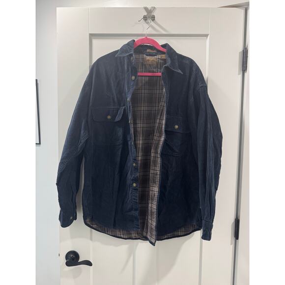 St Johns Bay Flannel Lined Navy Chore Barn Coat - Picture 1 of 10